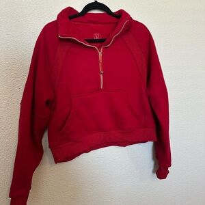 Red Half-Zip Sweatshirt